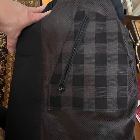 Woolrich Mens Black Brown Buffalo Plaid Jacket Coat Packable Hood Lightweight M - Picture 14 of 16